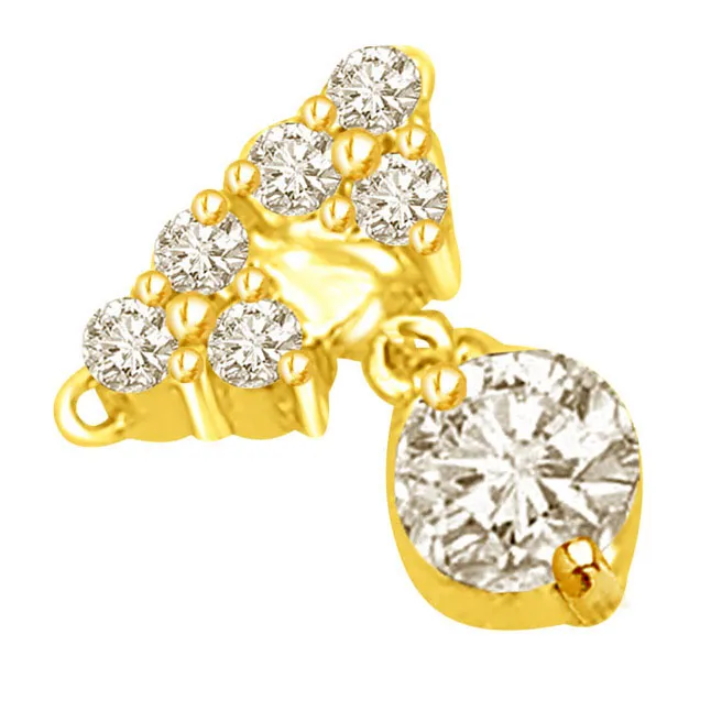 0.18 TCW Diamond Pendants in 18kt Yellow Gold -Designer Pendants