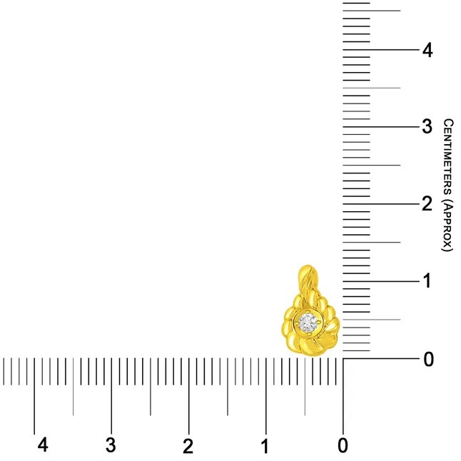 Rope Effect Love Drop -0.09 TCW Diamond embedded in 18kt Yellow Gold -Solitaire