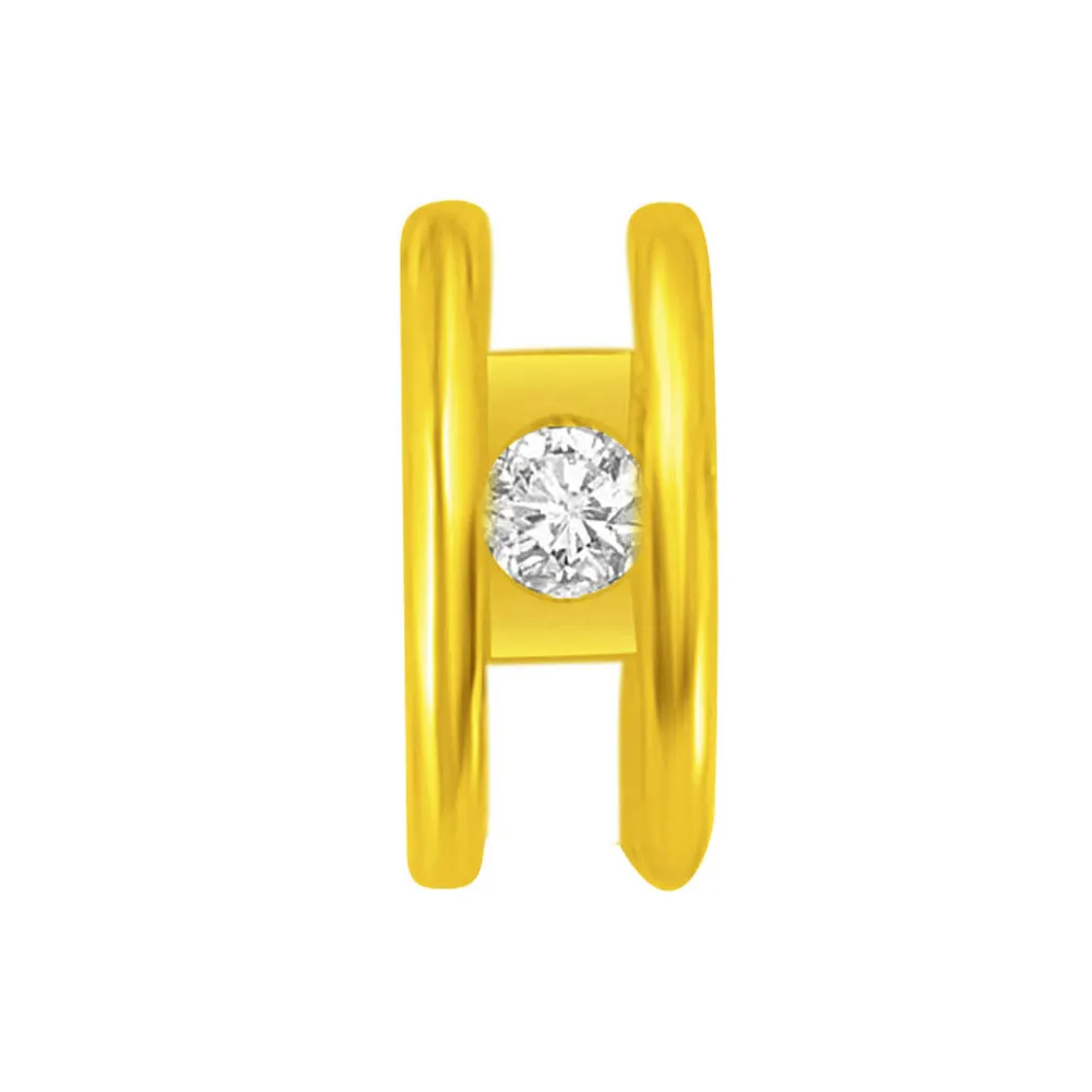 0.09 TCW Elegant Diamond Yellow Gold Pendants -Solitaire