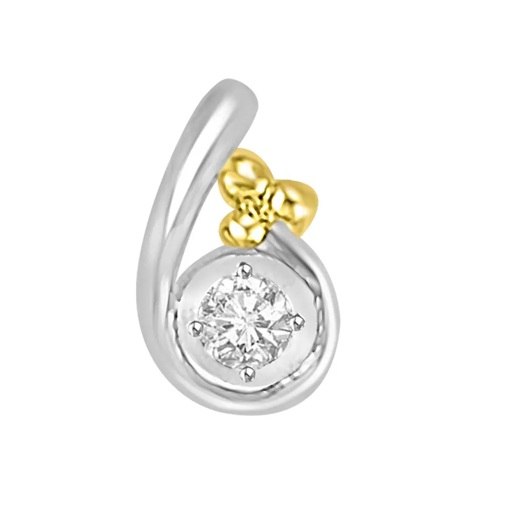 Two Tone Gold Pendants with Diamond encrusted in centre