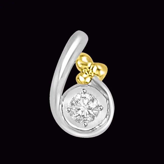 Two Tone Gold Pendants with Diamond encrusted in centre
