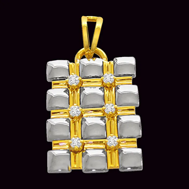 Knight in Shining Armor - Real Diamond Two Tone Pendant (P77)