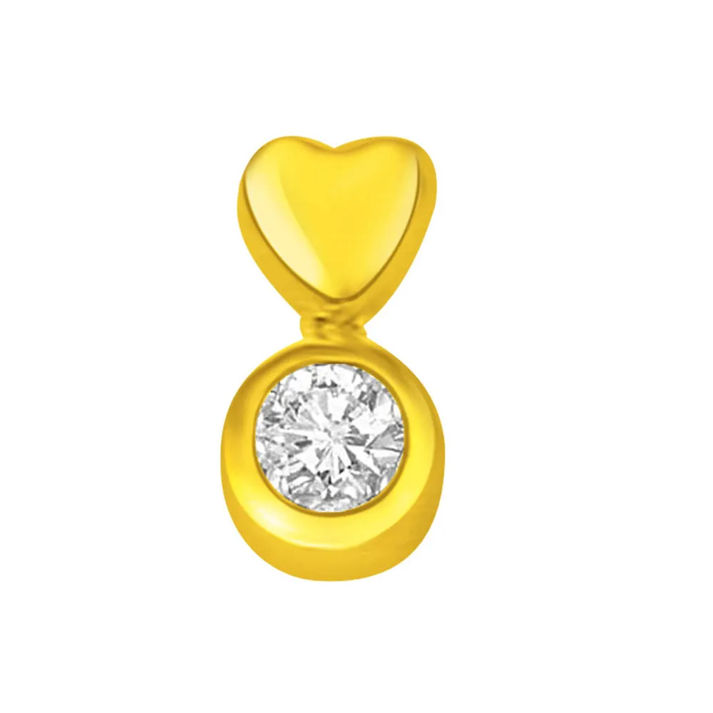 0.36ct big round diamond heart solitaire Pendants in 18k -Solitaire