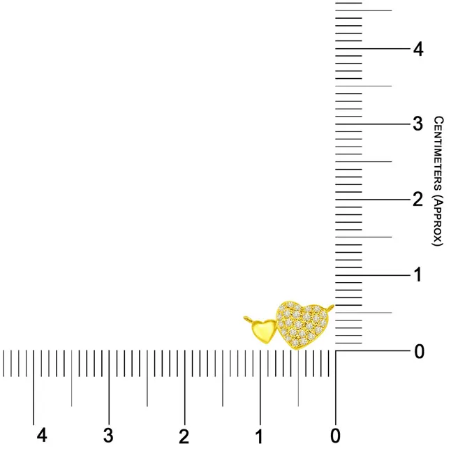 You & Me Lovey Dovey Twin Heart Real Diamond Pendant in 18kt Yellow Gold (P786)