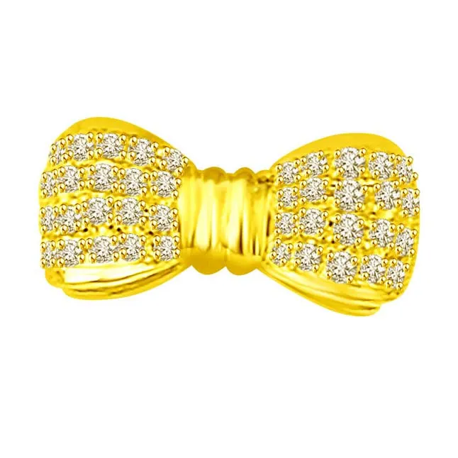 Diamond Studded Bow for Her, Fine Elegant Stylish -Designer Pendants