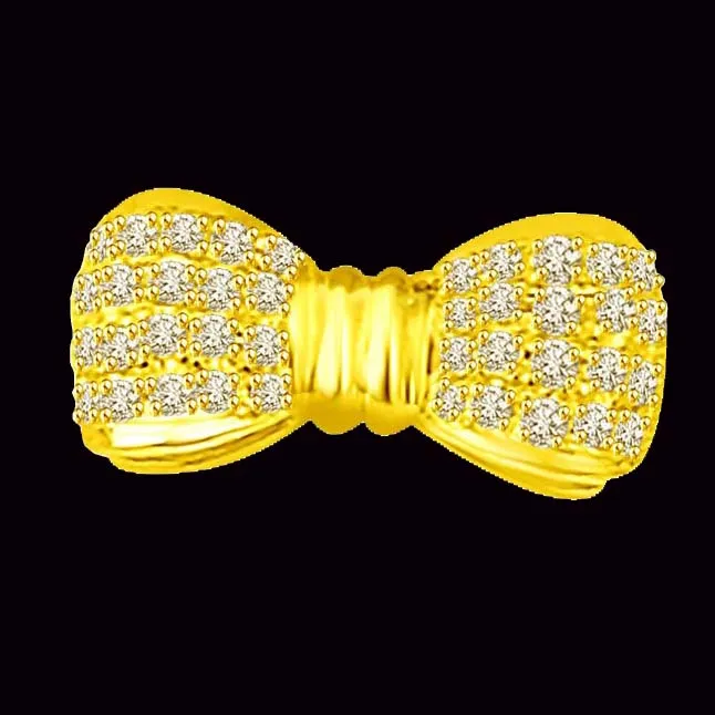 Real Diamond Studded Bow for Her, Fine Elegant and Stylish (P787)