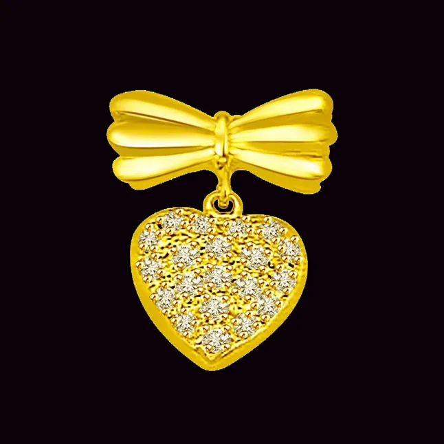 A Real Feeling - 0.25cts Heart Shape Real Diamond Pendant (P788)