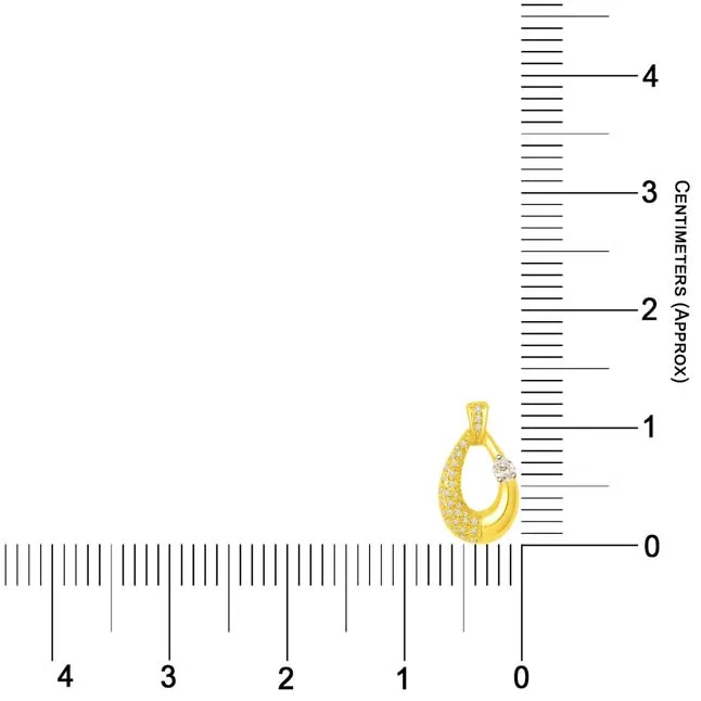 0.35cts 18kt Curvy Real Diamond Pendant (P803)
