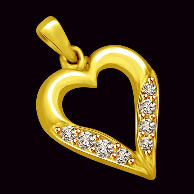 Love Never Dies -0.04 cts Heart Shape Diamond Pendants