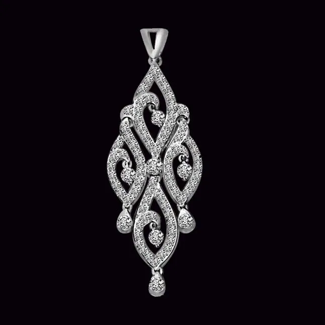 Dream Swing 0.50cts White Gold Will You Marry Me Real Diamond Pendant (P815)