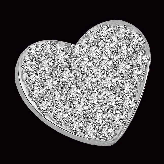 My Heart is Full of Your Real Diamonds White Gold Pendant (P817)
