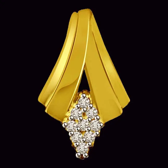 0.18ct clean White Diamond & Gold Pendants -Designer Pendants