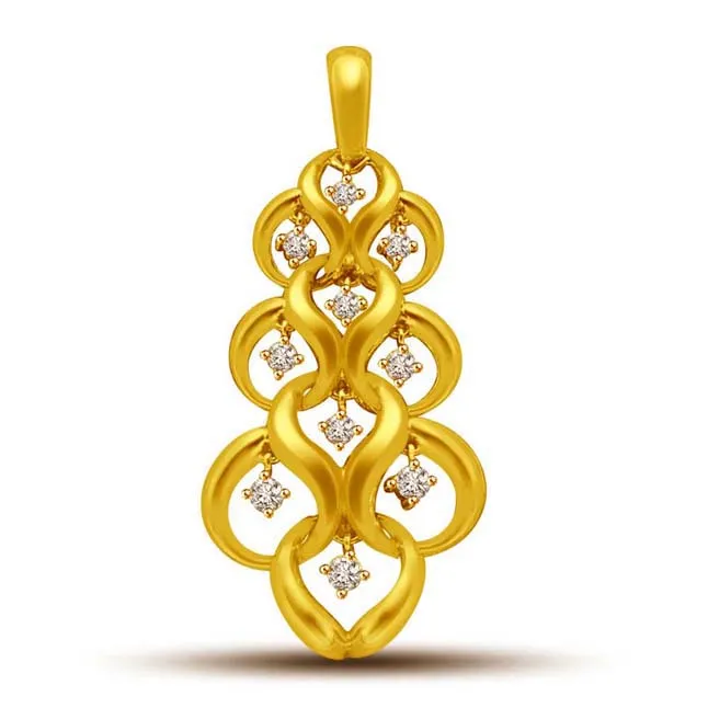 RAIN DROP -Diamond Pendants in 18k Gold -Designer Pendants