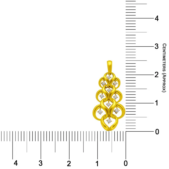 RAIN DROP - Real Diamond Pendant in 18kt Yellow Gold (P834)