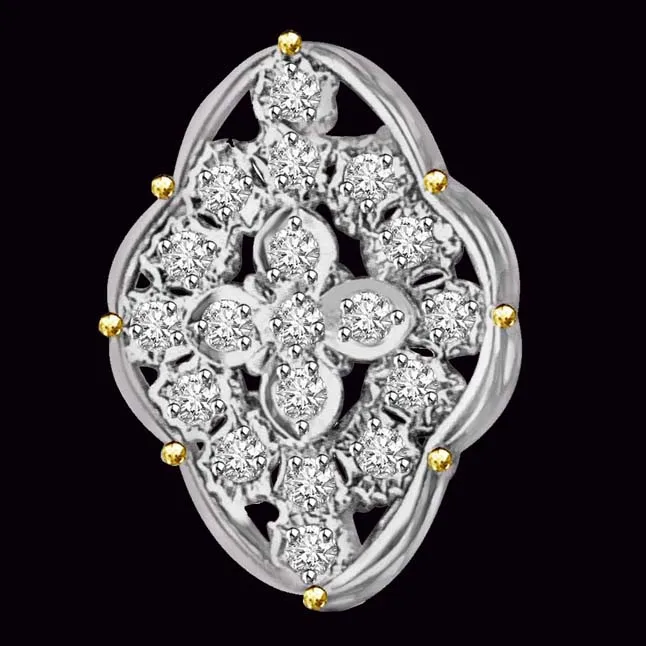 0.19cts Real Diamond Leaves White Gold Pendant for my Love (P839)