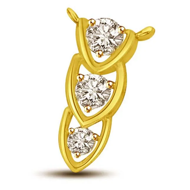 You, Me & Our Love 3 Diamond & Gold Pendants -Designer Pendants