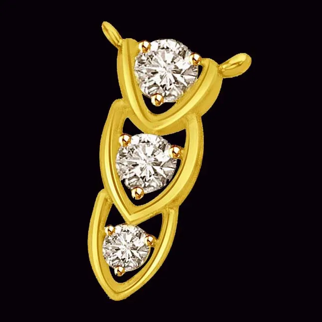 You, Me & Our Love 3 Real Diamond & Gold Pendant (P841)