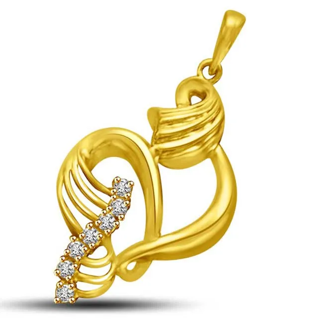 Delicate & Feminine Diamond & Gold Pendants for Her -Designer Pendants