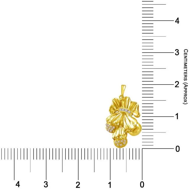 Couple Charm 0.10cts Stylish Real Diamond & Gold Pendant (P846)