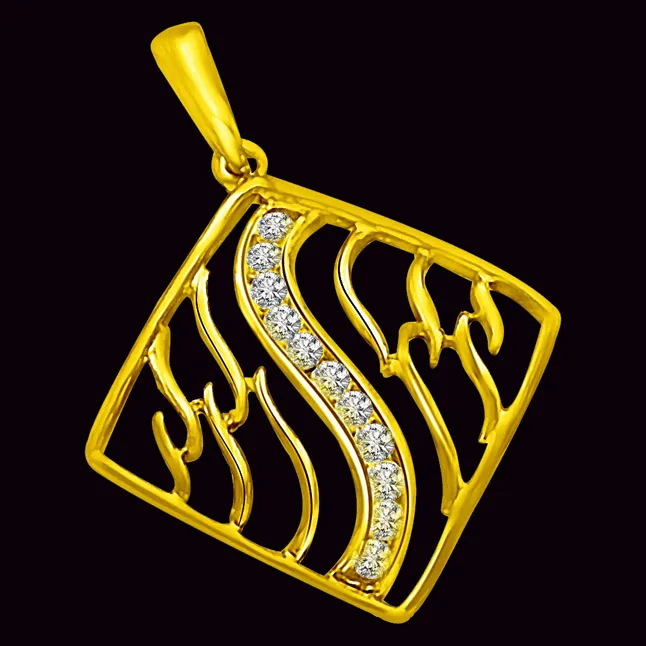 Simply Stunning "S" Designed Real Diamond Pendant (P852)