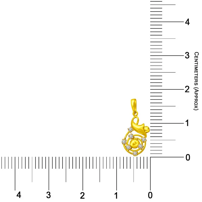 Encircling Real Diamond & 18kt Yellow Gold Pendant (P853)