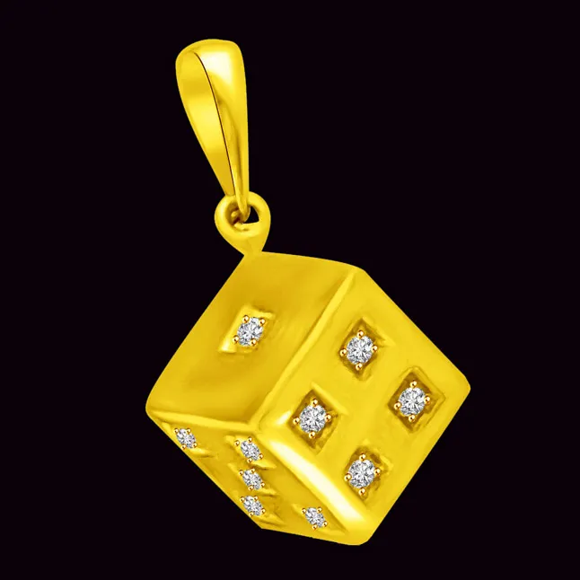 Roll Your Way into his Heart with this Dice shaped Real Diamond Pendant (P863)