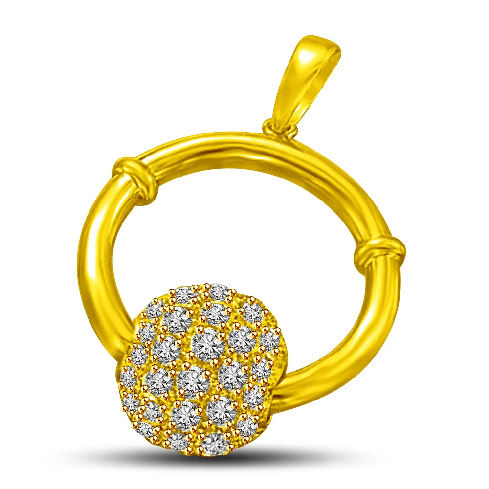 Fulfillment Tear Knot 0.13CT 18KT Gold & Diamond Pendants for my Love -Designer Pendants