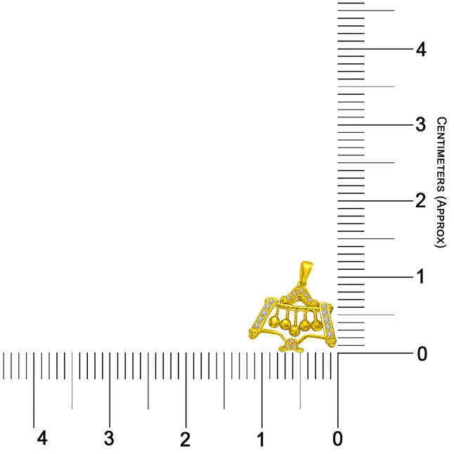 Gold Bells with Diamond Pillars 18kt Pendants for Her -Teenage