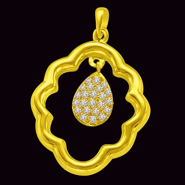 Center of Attraction You Have Always been.. Real Diamond & Gold Pendant (P896)