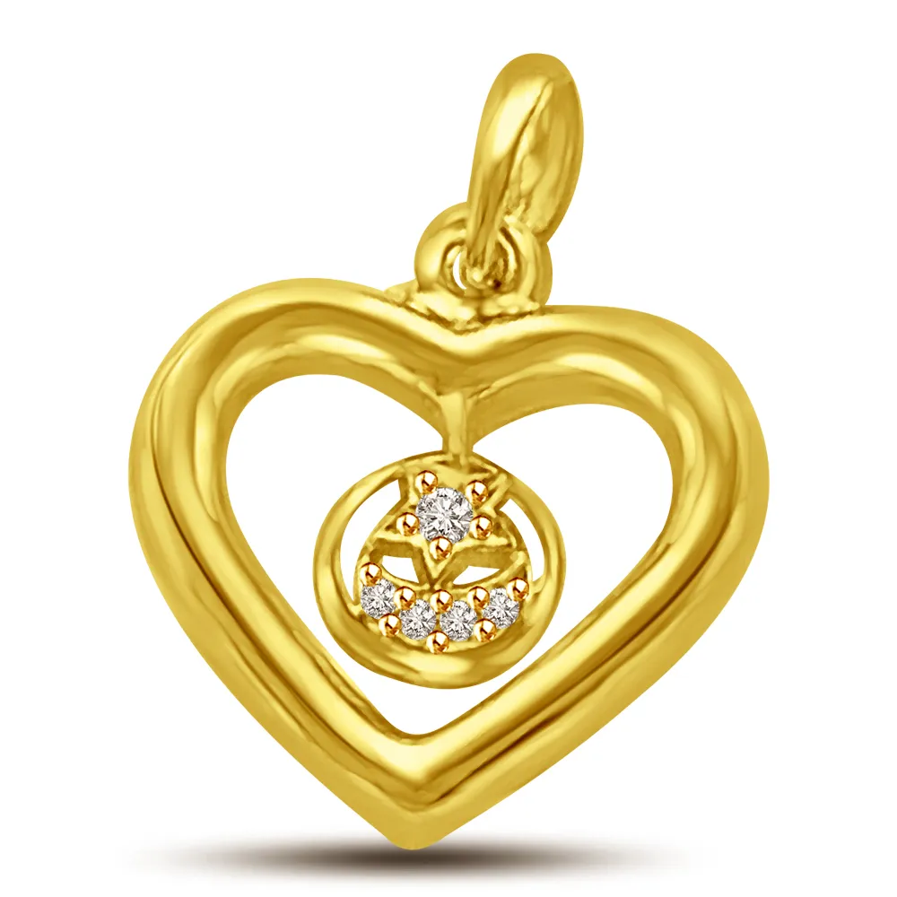 In Love Again -0.06 cts Heart Shape Diamond Pendants