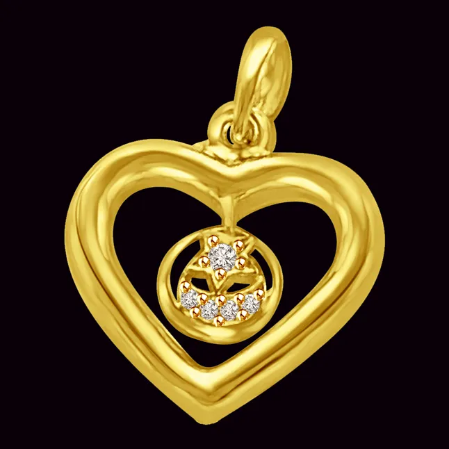 In Love Again - 0.06cts Heart Shape Real Diamond Pendant (P898)