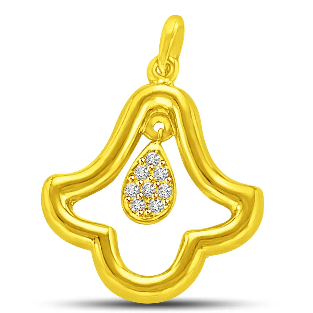 0.06CT 18KT Gold & Diamond Pendants for my Beloved -Designer Pendants