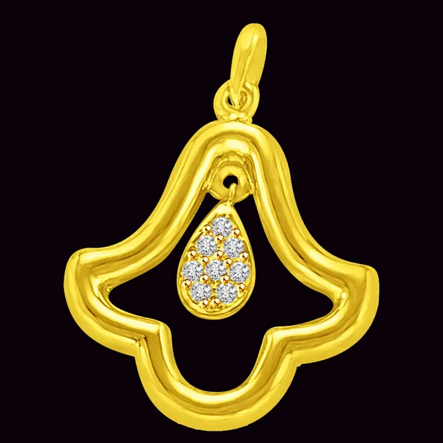 0.06cts 18kt Yellow Gold & Real Diamond Pendant for my Beloved (P899)