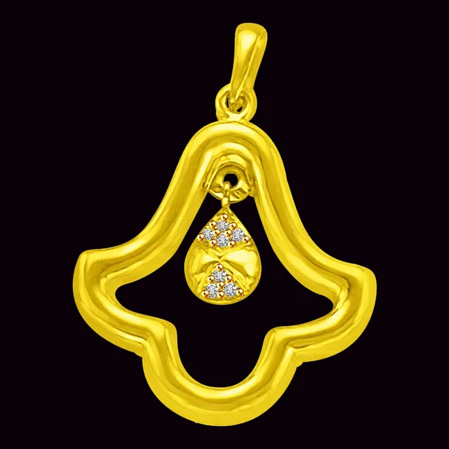 You Ring Bells of Love in my Heart Real Diamond & Gold Pendant (P901)