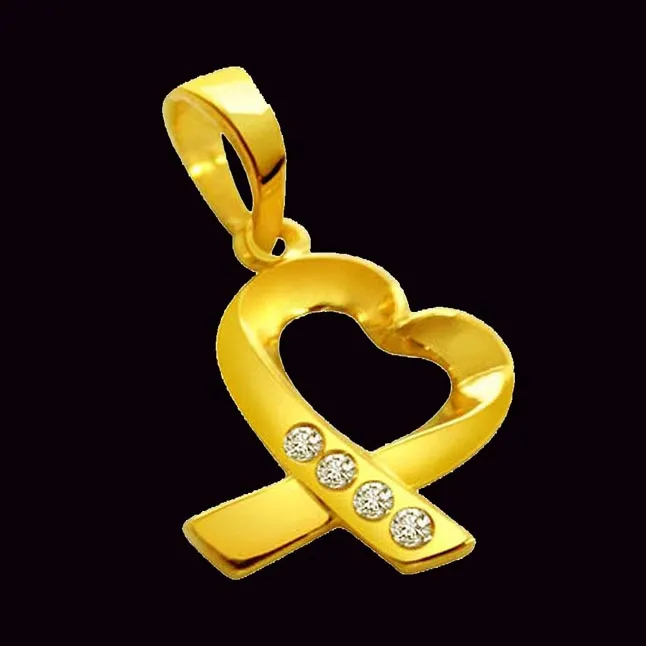 Angel Eyes - Real Diamond Heart Shaped Pendant (P91)