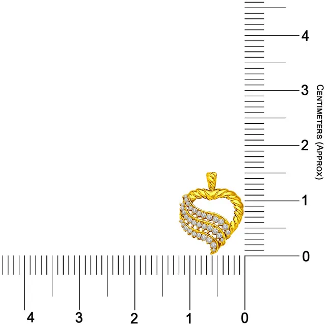 Waves of Diamonds on My Heart - 0.34 TCW Heart shaped Pendant (P923)