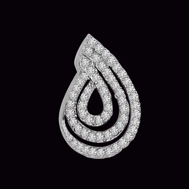 White Rhodium Real Diamond Pendant (P931)