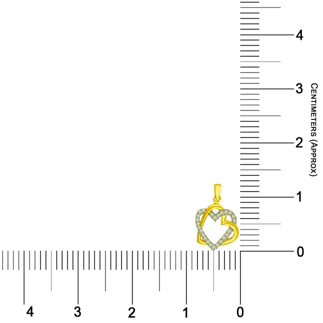 Love Me True - 0.25cts Heart Shape Two Tone Real Diamond Pendant (P943)