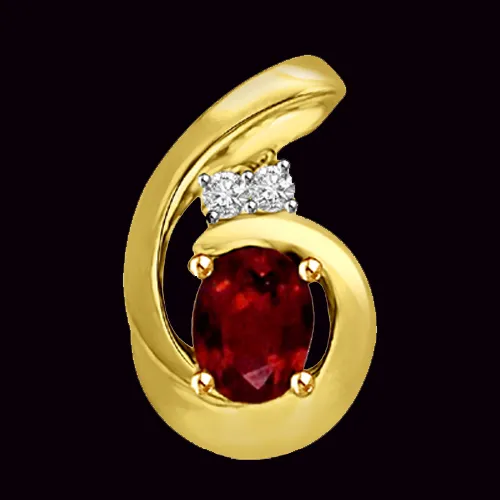 Real Diamond & Ruby Pendant (P951)