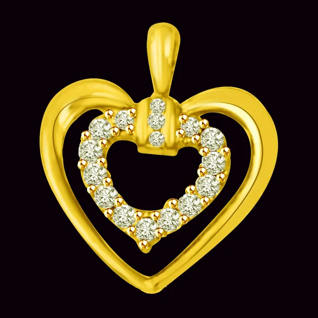 0.16cts Heart Shaped Real Diamond Pendant (P964)