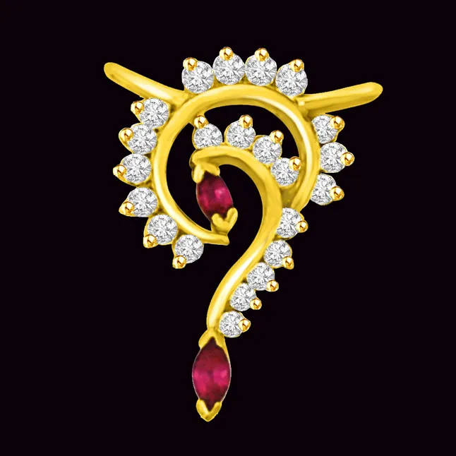 Whose Life it is Anyway? Real Diamond & Ruby Gold Pendant (P965)