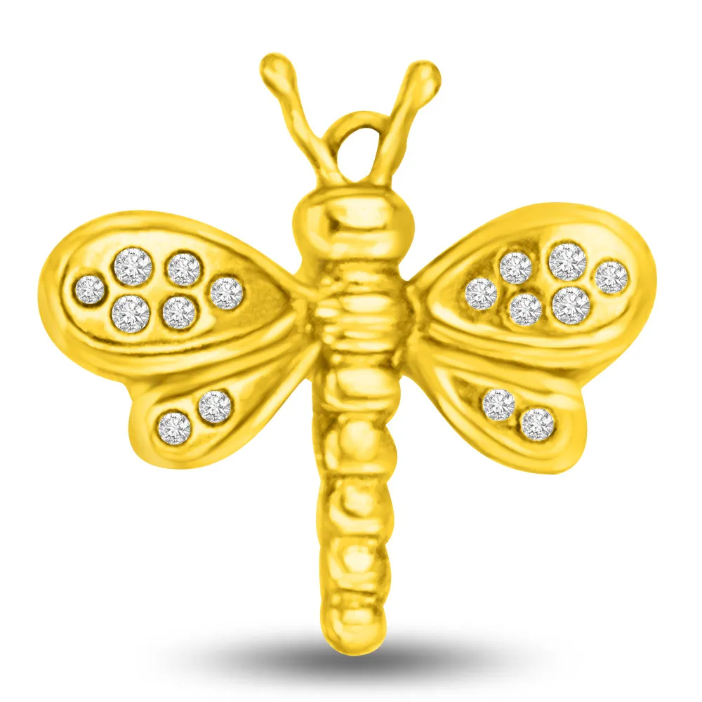 0.10CT Diamond & Gold Butterfly Pendants for My Princess -Teenage