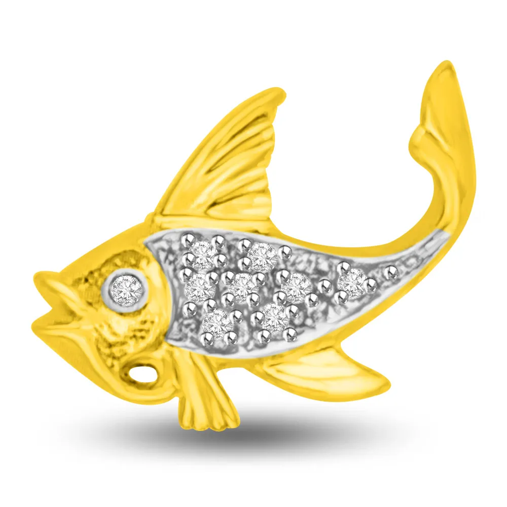 Gold & Diamond Fish Pendants for My Desire -Teenage