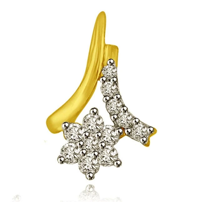 You are Star of my Life 18k Gold & Diamond Pendants for Her -Flower Shape Pendants