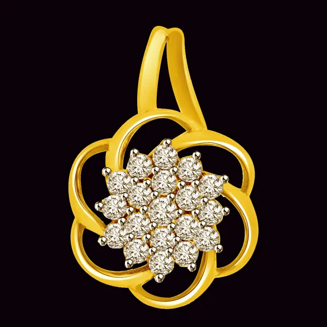 North Star of My Life Two Tone Gold & Real Diamond Pendant (P995)