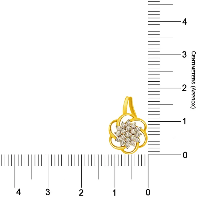 North Star of My Life Two Tone Gold & Diamond Pendants -Flower Shape Pendants