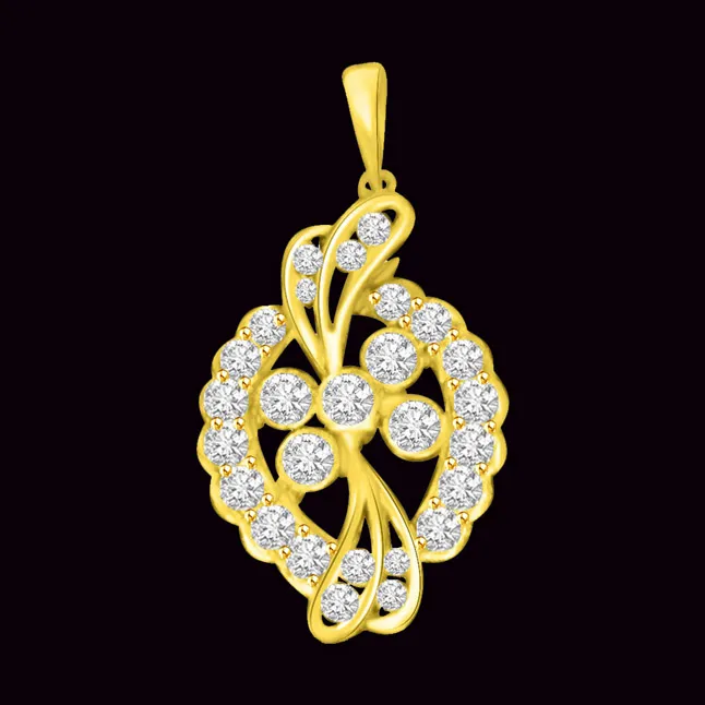 0.27cts Gold & Real Diamond Pendant for My Lady Love (P998)