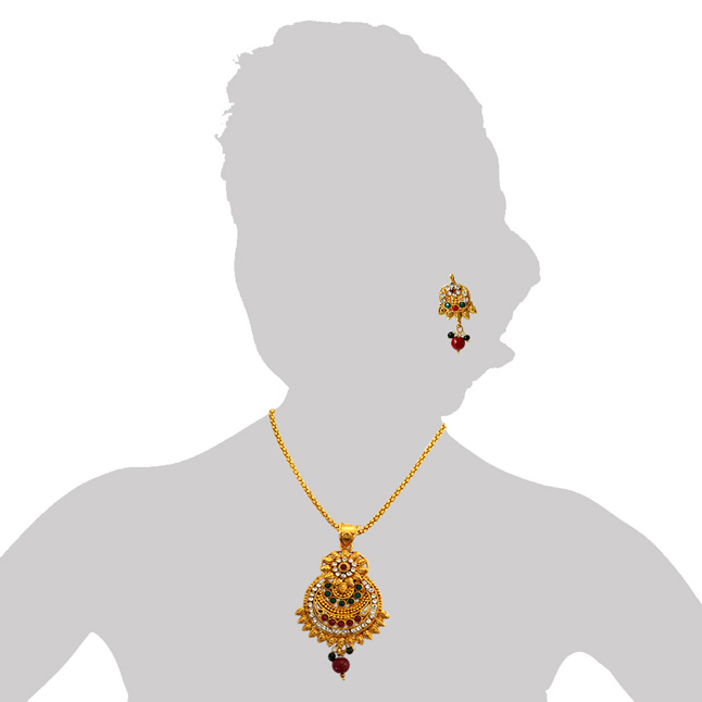 Sophisticated Jewel - Pendant Necklace & Earring Set (PS237)