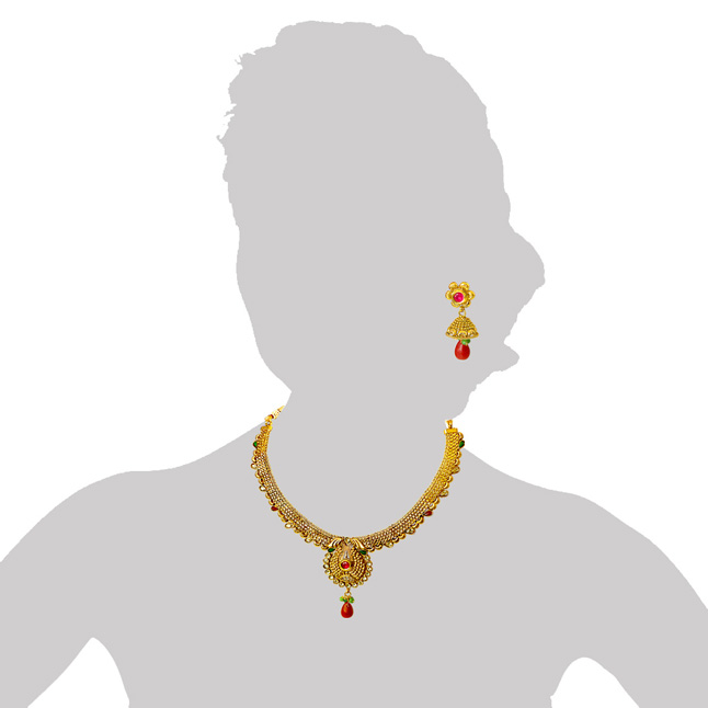 Traditional Necklace & Earring Fashion Jewellery Set for Women (PS348)