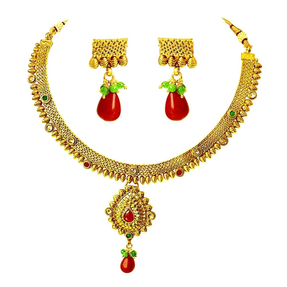 Traditional Necklace & Earring Fashion Jewellery Set for Women (PS349)